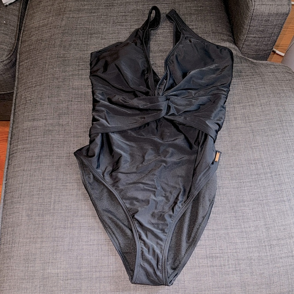 Black Nicole Miller New York One Piece Bathing Suit